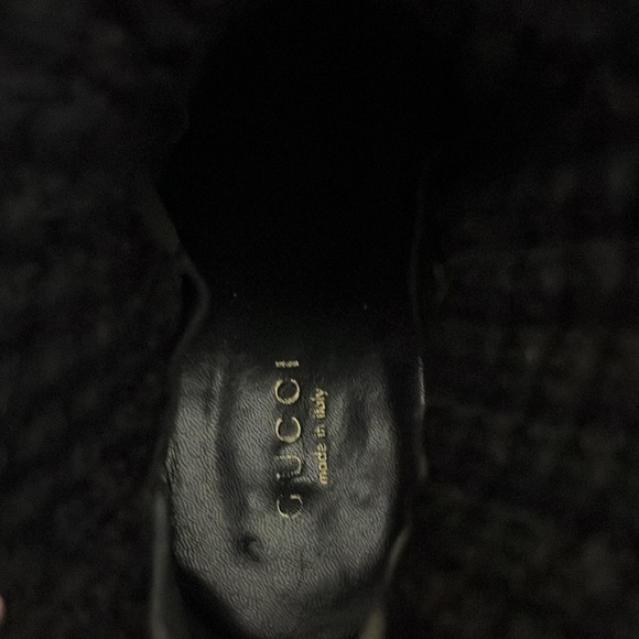 Gucci GG Monogram Leather Knit Sock Wedge Boots 36.5 - Picture 5 of 7